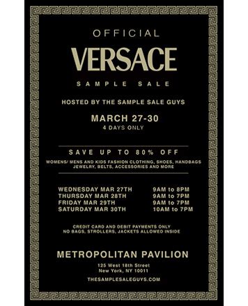 nyc versace sample sale|NYC sample sales 2024.